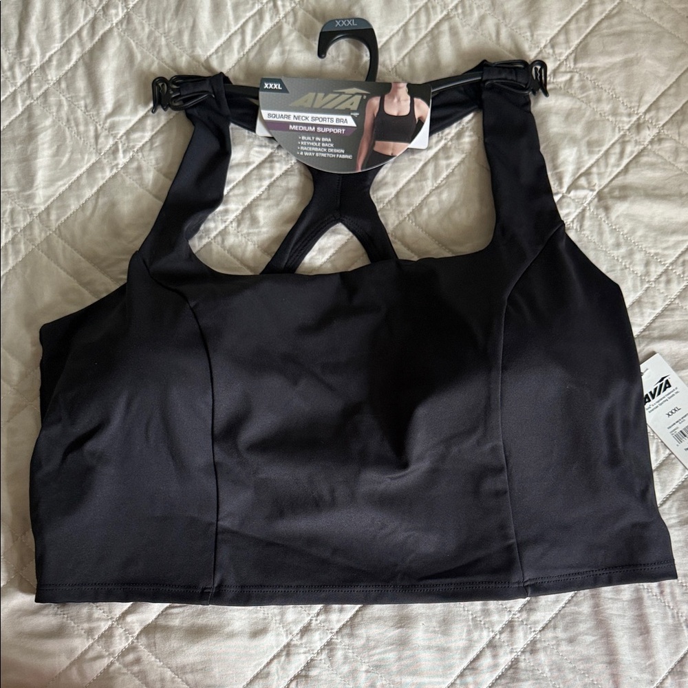 Avia Women's Black Sports Bra with Strappy Back